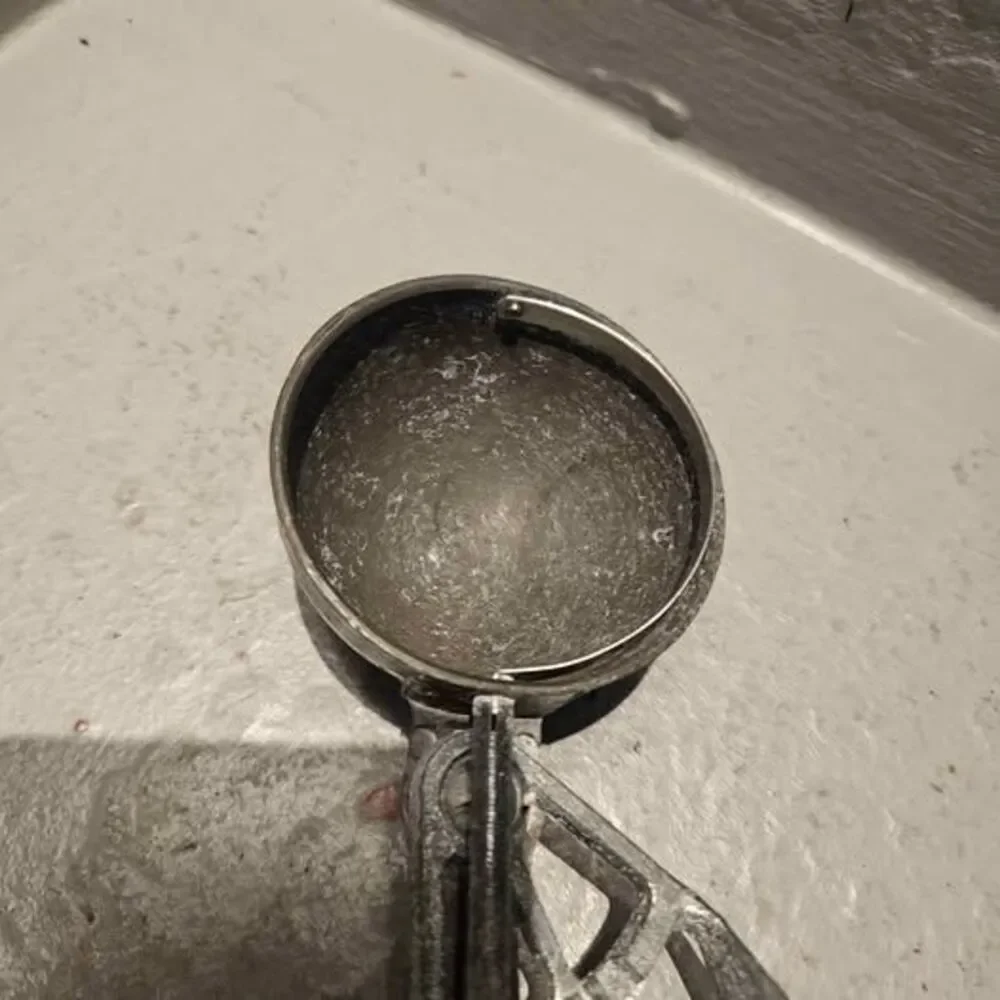 Vintage Mechanical Ice Cream Scoop with Yellow Handle